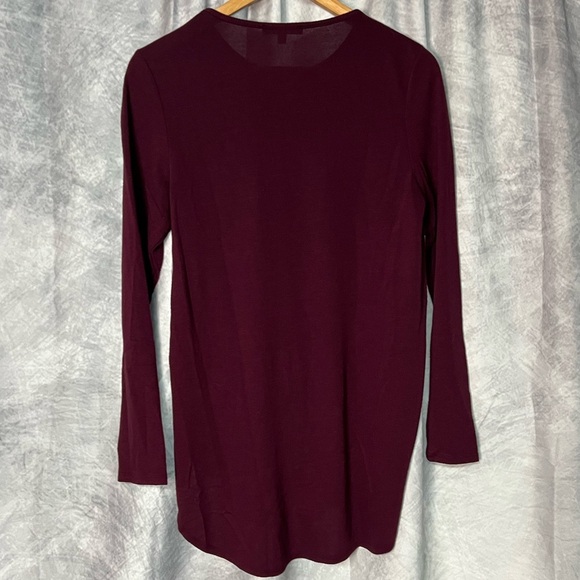 Joan Vass New York Burgundy Crew Neck Long Sleeve Tunic - Medium - Picture 10 of 10
